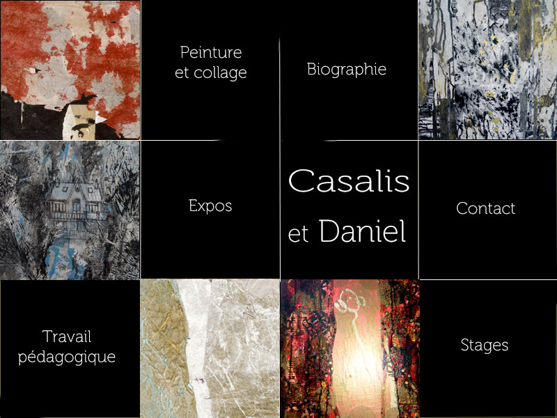 Casalis et Daniel peinture et collage - biographie - atelier - travail pédagogique - papiers
